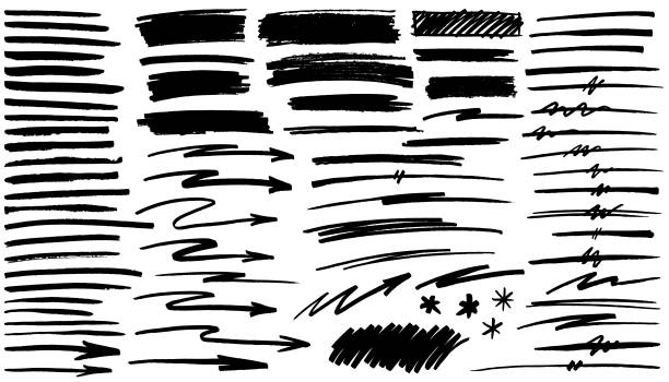 Various black permanent marker lines and scribbles on a white background.